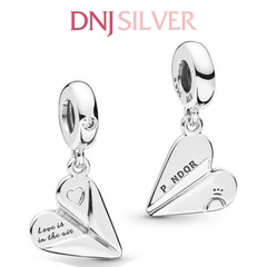 [Chính hãng] Charm bạc 925 cao cấp - Charm Heart Paper Plane Dangle thích hợp để mix vòng tay charm bạc cao cấp - DN454