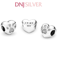 [Chính hãng] Charm bạc 925 cao cấp - Charm I Love My Pet Paw Print Heart thích hợp để mix vòng tay charm bạc cao cấp - DN369