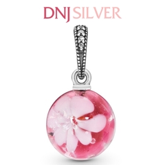 [Chính hãng] Charm bạc 925 cao cấp - Charm Pink Peach Blossom Flower Murano Glass Dangle thích hợp để mix vòng tay charm bạc cao cấp - DN436