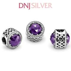 [Chính hãng] Charm bạc 925 cao cấp - Charm Abstract Silver With Royal Purple Crystal thích hợp để mix vòng tay charm bạc cao cấp - DN403