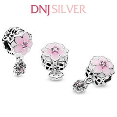 [Chính hãng] Charm bạc 925 cao cấp - Charm Dangling Pink Magnolia Flower thích hợp để mix vòng tay charm bạc cao cấp - DN331