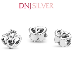[Chính hãng] Charm bạc 925 cao cấp - Charm Crown & Interwined Hearts thích hợp để mix vòng tay charm bạc cao cấp - DN355
