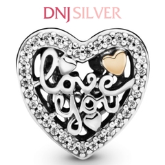 [Chính hãng] Charm bạc 925 cao cấp - Charm Openwork Love You Heart thích hợp để mix vòng tay charm bạc cao cấp - DN345