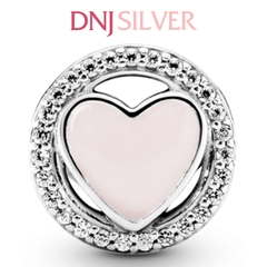 [Chính hãng] Charm bạc 925 cao cấp - Charm Pink Heart Pavé Halo thích hợp để mix vòng tay charm bạc cao cấp - DN437
