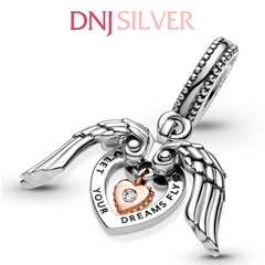 [Chính hãng] Charm bạc 925 cao cấp - Charm Club 2021 Angel Wings & Heart Dangle thích hợp để mix vòng tay charm bạc cao cấp - DN450