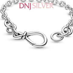 Vòng tay charm bạc 925 cao cấp - Vòng charm Chunky Infinity Knot Chain - Vòng tay dành cho nam và nữ - Vòng mềm