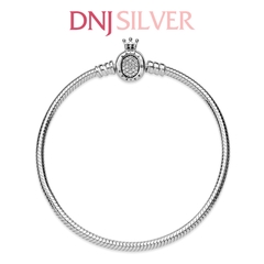 Vòng tay charm bạc 925 cao cấp - Vòng charm Moments Crown O & Snake Chain - Vòng tay dành cho nam và nữ - Vòng mềm