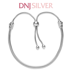 Vòng tay charm bạc 925 cao cấp - Vòng charm Moments Snake Chain Slider - Vòng tay dành cho nam và nữ - Vòng mềm