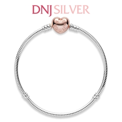 Vòng tay charm bạc 925 cao cấp - Vòng charm Moments Heart Clasp Snake Chain - Vòng tay dành cho nam và nữ - Vòng mềm