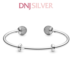 Vòng tay charm bạc 925 cao cấp - Vòng charm Moments Open Pavé Bangle - Vòng tay dành cho nam và nữ