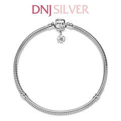 Vòng tay charm bạc 925 cao cấp - Vòng charm Moments Daisy Flower Clasp Snake Chain - Vòng tay dành cho nam và nữ - Vòng mềm