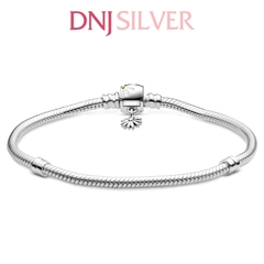 Vòng tay charm bạc 925 cao cấp - Vòng charm Moments Daisy Flower Clasp Snake Chain - Vòng tay dành cho nam và nữ - Vòng mềm