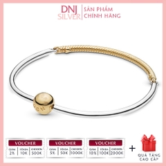 Vòng tay charm bạc 925 cao cấp - Vòng charm Moments Three-Link Bangle - Vòng tay dành cho nam và nữ - Vòng mềm