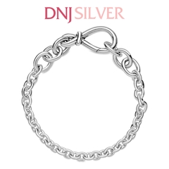 Vòng tay charm bạc 925 cao cấp - Vòng charm Chunky Infinity Knot Chain - Vòng tay dành cho nam và nữ - Vòng mềm