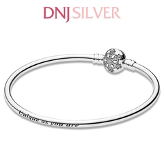 Vòng tay charm bạc 925 cao cấp - Vòng charm Unique Snowflake Moments Silver Bangle - Vòng tay dành cho nam và nữ