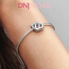 [Chính hãng] Charm bạc 925 cao cấp - Charm Entwined Hearts thích hợp để mix vòng tay charm bạc cao cấp - DN421