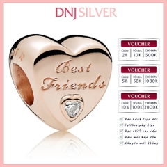 [Chính hãng] Charm bạc 925 cao cấp - Charm Best Friends Rose Heart thích hợp để mix vòng tay charm bạc cao cấp - DN459