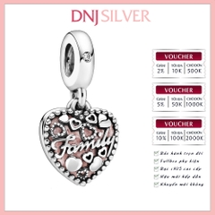 [Chính hãng] Charm bạc 925 cao cấp - Charm Love Makes A Family Heart Dangle thích hợp để mix vòng tay charm bạc cao cấp - DN303