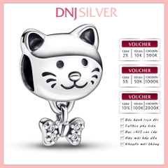 [Chính hãng] Charm bạc 925 cao cấp - Charm Pet Cat & Bow thích hợp để mix vòng tay charm bạc cao cấp - DN492