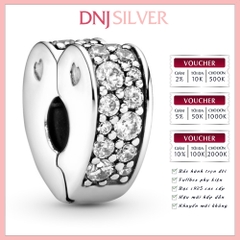 [Chính hãng] Charm bạc 925 cao cấp - Charm Clear Pavé Heart Clip thích hợp để mix vòng tay charm bạc cao cấp - DN279