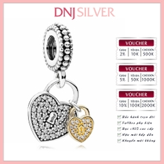 [Chính hãng] Charm bạc 925 cao cấp - Charm Pavé Heart Padlocks Dangle thích hợp để mix vòng tay charm bạc cao cấp - DN407