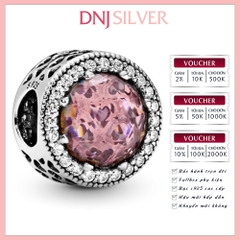 [Chính hãng] Charm bạc 925 cao cấp - Charm Abstract Pink Crystal thích hợp để mix vòng tay charm bạc cao cấp - DN281