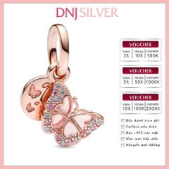 [Chính hãng] Charm bạc 925 cao cấp - Charm Pink Butterfly & Quote Double Dangle thích hợp để mix vòng tay charm bạc cao cấp - DN489