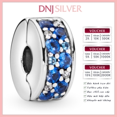 [Chính hãng] Charm bạc 925 cao cấp - Charm Blue Pavé Clip thích hợp để mix vòng tay charm bạc cao cấp - DN205