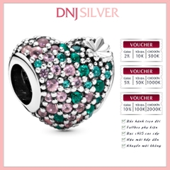 [Chính hãng] Charm bạc 925 cao cấp - Charm Pavé Clover Heart thích hợp để mix vòng tay charm bạc cao cấp - DN386