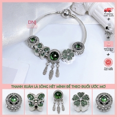 Vòng tay charm bạc 925 cao cấp - Bộ Vòng charm Thanh Xuân Là Sống Hết Mình Vì Ước Mơ - Vòng tay dành cho nam và nữ