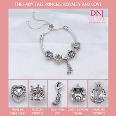 Vòng tay bạc S925, vòng tay charm thời trang phong thủy, The Fairy Tale Princess, Royalty And Love - Mã DS0010