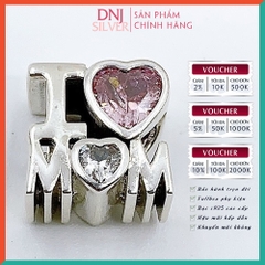 Vòng tay charm bạc 925 cao cấp - Bộ Vòng charm Con mãi yêu mẹ và gia đình mình  - Vòng tay dành cho nam và nữ