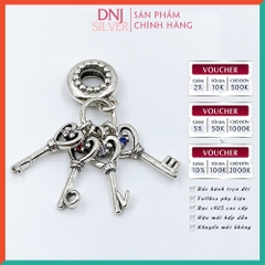 Vòng tay charm bạc 925 cao cấp - Bộ Vòng charm Chìa khóa của tình yêu và hạnh phúc - Vòng tay dành cho nam và nữ