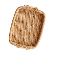 Best Selling Product Rattan Food Serving Basket, Hand Woven Rattan Bread Basket, Natural Fruit Display Tray