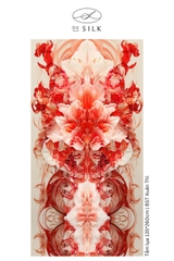 Tấm lụa tơ tằm Phantasmal Gladiolu họa tiết hoa lay ơn cánh kép