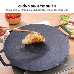 Chảo Nướng Gang 34CM Chống Dính Hàn Quốc 2022 - 1050gr (Thùng 24 - 30)