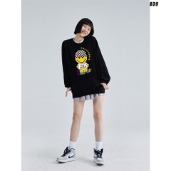 Áo khoác Sweater nam nữ nỉ bông Mặt cười mũ caro 839 HY KOREA