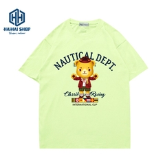Áo thun form rộng tay ngắn nam nữ Gấu Nautical Dept 926