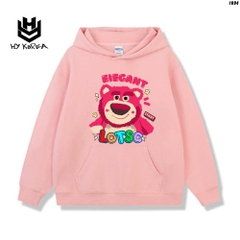 Áo hoodie nữ Gấu dâu 1094 HY KOREA Vải Nỉ Bông