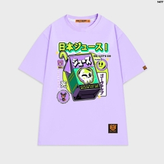Áo thun nam nữ HY KOREA Hộp sữa tím 1477 form rộng tay lỡ
