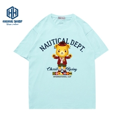 Áo thun form rộng tay ngắn nam nữ Gấu Nautical Dept 926