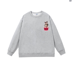 Áo Sweater nam nữ nỉ bông unisex Chó giáng sinh 1087 HY KOREA