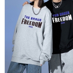 Áo Sweater nam nữ nỉ bông Freedom 812 Form Rộng HY KOREA