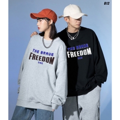 Áo Sweater nam nữ nỉ bông Freedom 812 Form Rộng HY KOREA