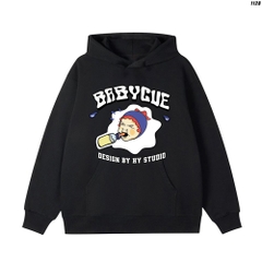 Áo hoodie form rộng unisex Vải Nỉ Bông BabyCue 1128 HY KOREA