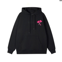 Áo hoodie unisex couple form rộng Nỉ Bông Kẹo Tim 1130 HY KOREA