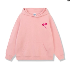 Áo hoodie unisex couple form rộng Nỉ Bông Kẹo Tim 1130 HY KOREA