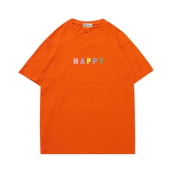 Áo thun tay ngắn THÊU HAPPY 24 unisex vải cotton 75% form rộng