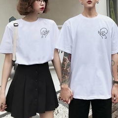 Áo thun tay ngắn HY KOREA unisex vải cotton 75% form rộng thêu bé trai 32 bé gái 31