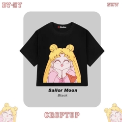 Áo croptop nữ HY KOREA in Sailor Moon 1285 tay ngắn ôm body